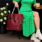 Melbourne Football Club Tote Bag Indigenous Monochrome Dot Art Mascot Style