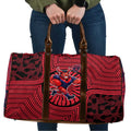 Melbourne Football Club Travel Bag Indigenous Monochrome Dot Art Mascot Style