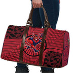 Melbourne Football Club Travel Bag Indigenous Monochrome Dot Art Mascot Style