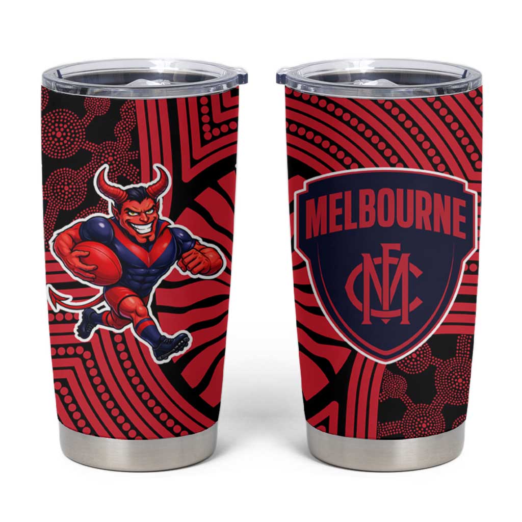 Melbourne Football Club Tumbler Cup Indigenous Monochrome Dot Art Mascot Style