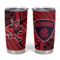 Melbourne Football Club Tumbler Cup Indigenous Monochrome Dot Art Mascot Style