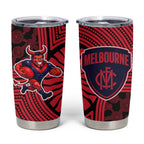 Melbourne Football Club Tumbler Cup Indigenous Monochrome Dot Art Mascot Style