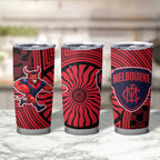 Melbourne Football Club Tumbler Cup Indigenous Monochrome Dot Art Mascot Style