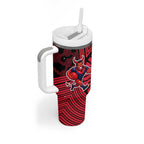Melbourne Football Club Tumbler With Handle Indigenous Monochrome Dot Art Mascot Style