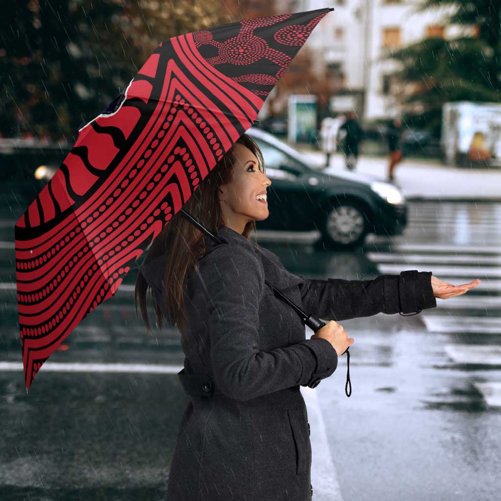 Melbourne Football Club Umbrella Indigenous Monochrome Dot Art Mascot Style