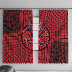 Melbourne Football Club Window Curtain Indigenous Monochrome Dot Art Mascot Style