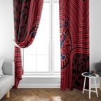 Melbourne Football Club Window Curtain Indigenous Monochrome Dot Art Mascot Style