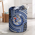 North Melbourne Kangaroos Laundry Basket Indigenous Monochrome Dot Art Mascot Style