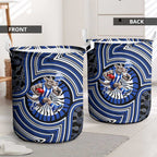 North Melbourne Kangaroos Laundry Basket Indigenous Monochrome Dot Art Mascot Style