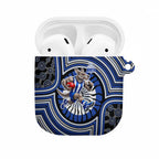 North Melbourne Kangaroos AirPods Case Indigenous Monochrome Dot Art Mascot Style