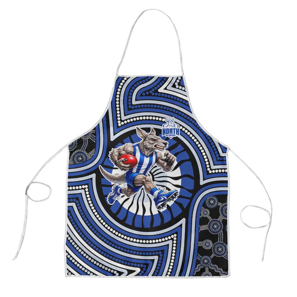 North Melbourne Kangaroos Apron Indigenous Monochrome Dot Art Mascot Style