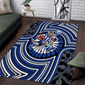 North Melbourne Kangaroos Area Rug Indigenous Monochrome Dot Art Mascot Style