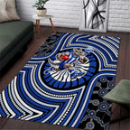 North Melbourne Kangaroos Area Rug Indigenous Monochrome Dot Art Mascot Style