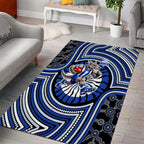 North Melbourne Kangaroos Area Rug Indigenous Monochrome Dot Art Mascot Style