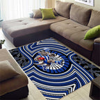 North Melbourne Kangaroos Area Rug Indigenous Monochrome Dot Art Mascot Style