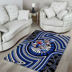 North Melbourne Kangaroos Area Rug Indigenous Monochrome Dot Art Mascot Style