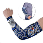 North Melbourne Kangaroos Arm Sleeves Indigenous Monochrome Dot Art Mascot Style