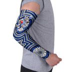 North Melbourne Kangaroos Arm Sleeves Indigenous Monochrome Dot Art Mascot Style