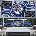 North Melbourne Kangaroos Auto Sun Shade Indigenous Monochrome Dot Art Mascot Style