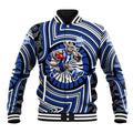North Melbourne Kangaroos Baseball Jacket Indigenous Monochrome Dot Art Mascot Style