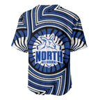North Melbourne Kangaroos Baseball Jersey Indigenous Monochrome Dot Art Mascot Style