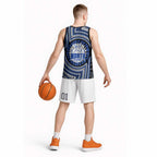 North Melbourne Kangaroos Basketball Jersey Indigenous Monochrome Dot Art Mascot Style