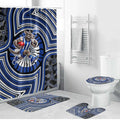 North Melbourne Kangaroos Bathroom Set Indigenous Monochrome Dot Art Mascot Style