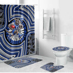 North Melbourne Kangaroos Bathroom Set Indigenous Monochrome Dot Art Mascot Style