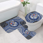 North Melbourne Kangaroos Bathroom Set Indigenous Monochrome Dot Art Mascot Style
