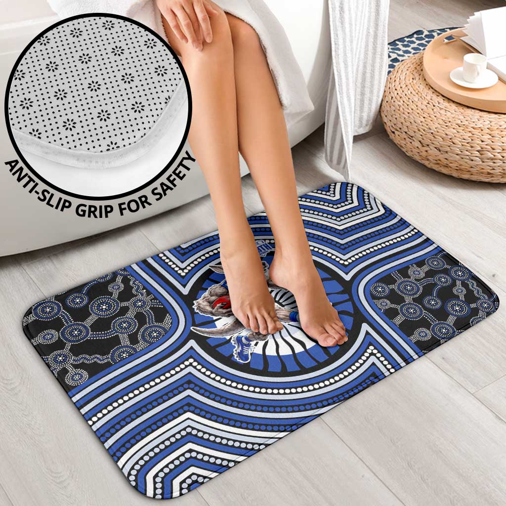 North Melbourne Kangaroos Bathroom Set Indigenous Monochrome Dot Art Mascot Style