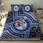 North Melbourne Kangaroos Bedding Set Indigenous Monochrome Dot Art Mascot Style