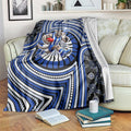 North Melbourne Kangaroos Blanket Indigenous Monochrome Dot Art Mascot Style