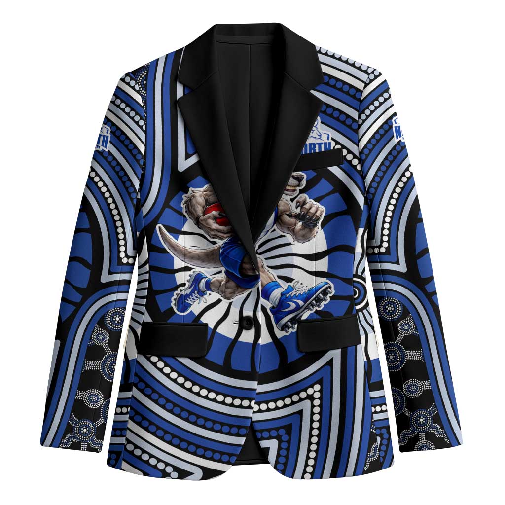 North Melbourne Kangaroos Blazer Indigenous Monochrome Dot Art Mascot Style