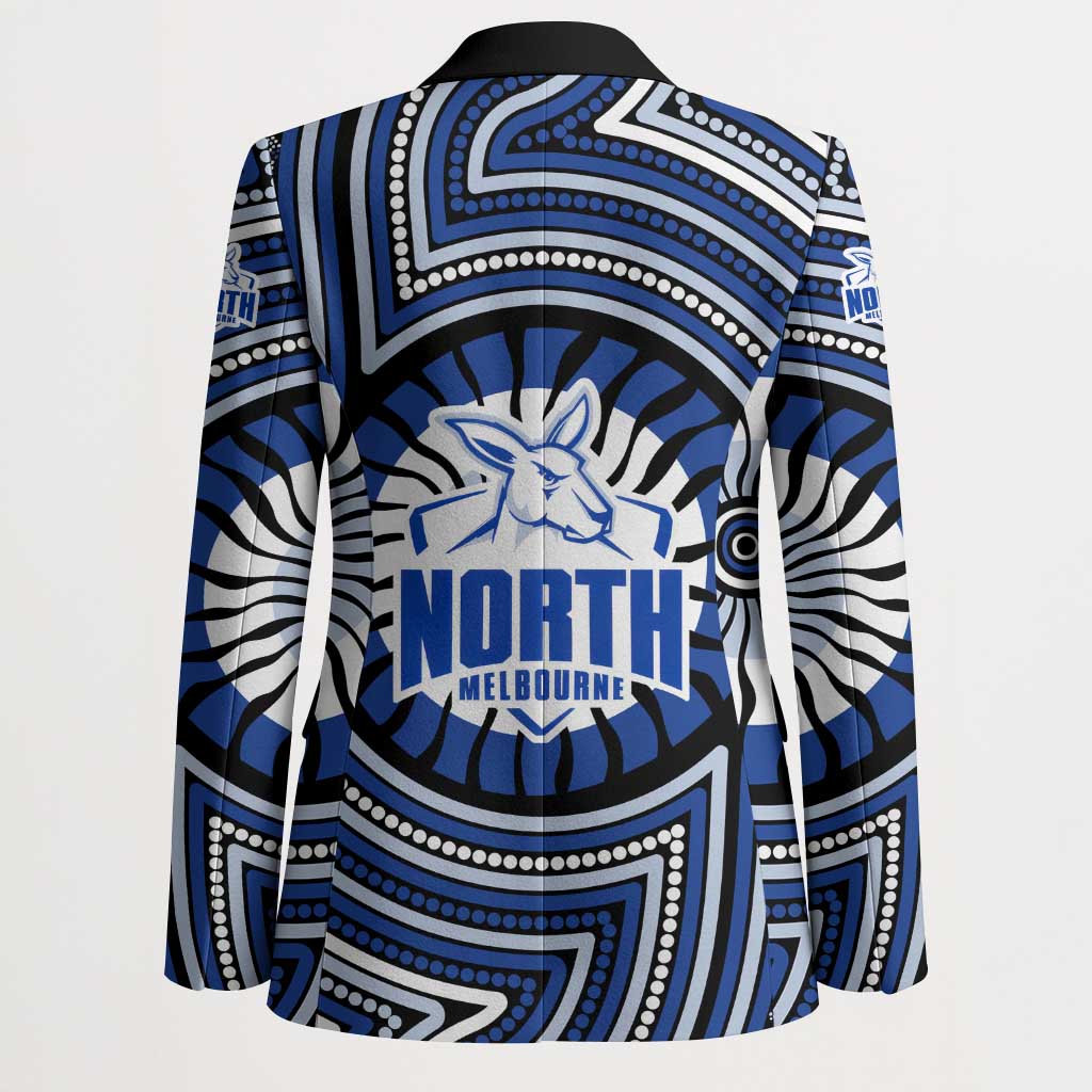 North Melbourne Kangaroos Blazer Indigenous Monochrome Dot Art Mascot Style