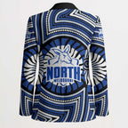 North Melbourne Kangaroos Blazer Indigenous Monochrome Dot Art Mascot Style