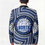 North Melbourne Kangaroos Blazer Indigenous Monochrome Dot Art Mascot Style