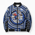 North Melbourne Kangaroos Bomber Puffer Jacket Indigenous Monochrome Dot Art Mascot Style