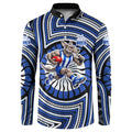 North Melbourne Kangaroos Button Sweatshirt Indigenous Monochrome Dot Art Mascot Style