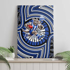 North Melbourne Kangaroos Canvas Wall Art Indigenous Monochrome Dot Art Mascot Style