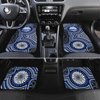 North Melbourne Kangaroos Car Mats Indigenous Monochrome Dot Art Mascot Style
