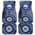 North Melbourne Kangaroos Car Mats Indigenous Monochrome Dot Art Mascot Style
