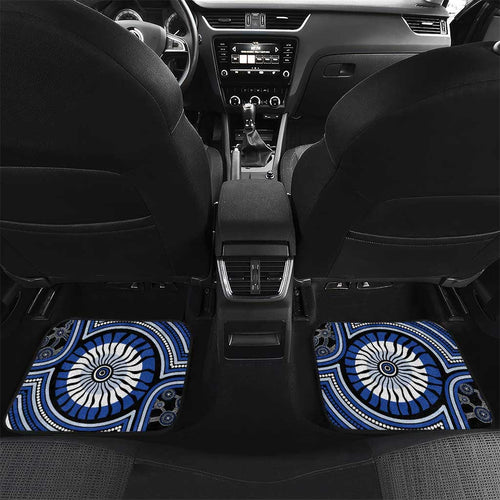 North Melbourne Kangaroos Car Mats Indigenous Monochrome Dot Art Mascot Style