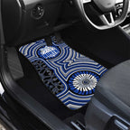 North Melbourne Kangaroos Car Mats Indigenous Monochrome Dot Art Mascot Style