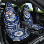 North Melbourne Kangaroos Car Seat Cover Indigenous Monochrome Dot Art Mascot Style