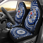 North Melbourne Kangaroos Car Seat Cover Indigenous Monochrome Dot Art Mascot Style