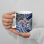 North Melbourne Kangaroos Ceramic Mug Indigenous Monochrome Dot Art Mascot Style