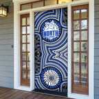 North Melbourne Kangaroos Door Cover Indigenous Monochrome Dot Art Mascot Style