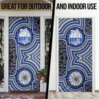 North Melbourne Kangaroos Door Cover Indigenous Monochrome Dot Art Mascot Style
