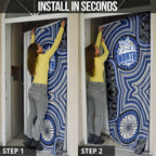North Melbourne Kangaroos Door Cover Indigenous Monochrome Dot Art Mascot Style