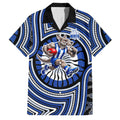 North Melbourne Kangaroos Family Matching Summer Maxi Dress and Hawaiian Shirt Indigenous Monochrome Dot Art Mascot Style